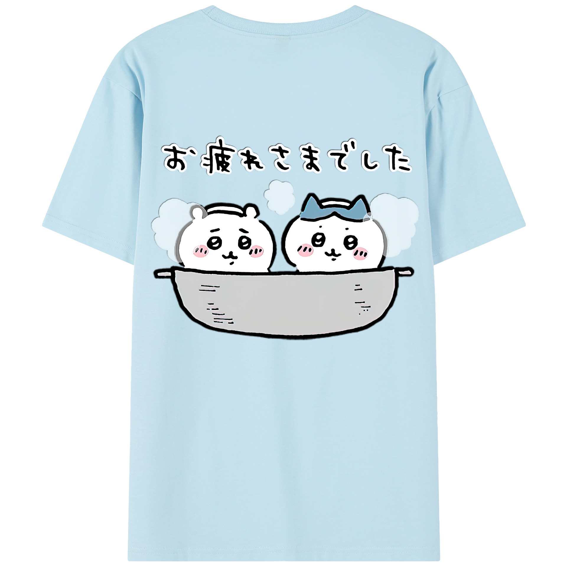 （画像用） ちいかわ ハチワレ Chii-kawa hachiware 綿100％半袖Tシャツ（背面プリント）